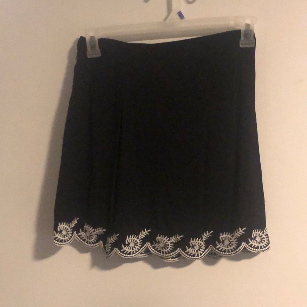 Black Skirt with Embroidery